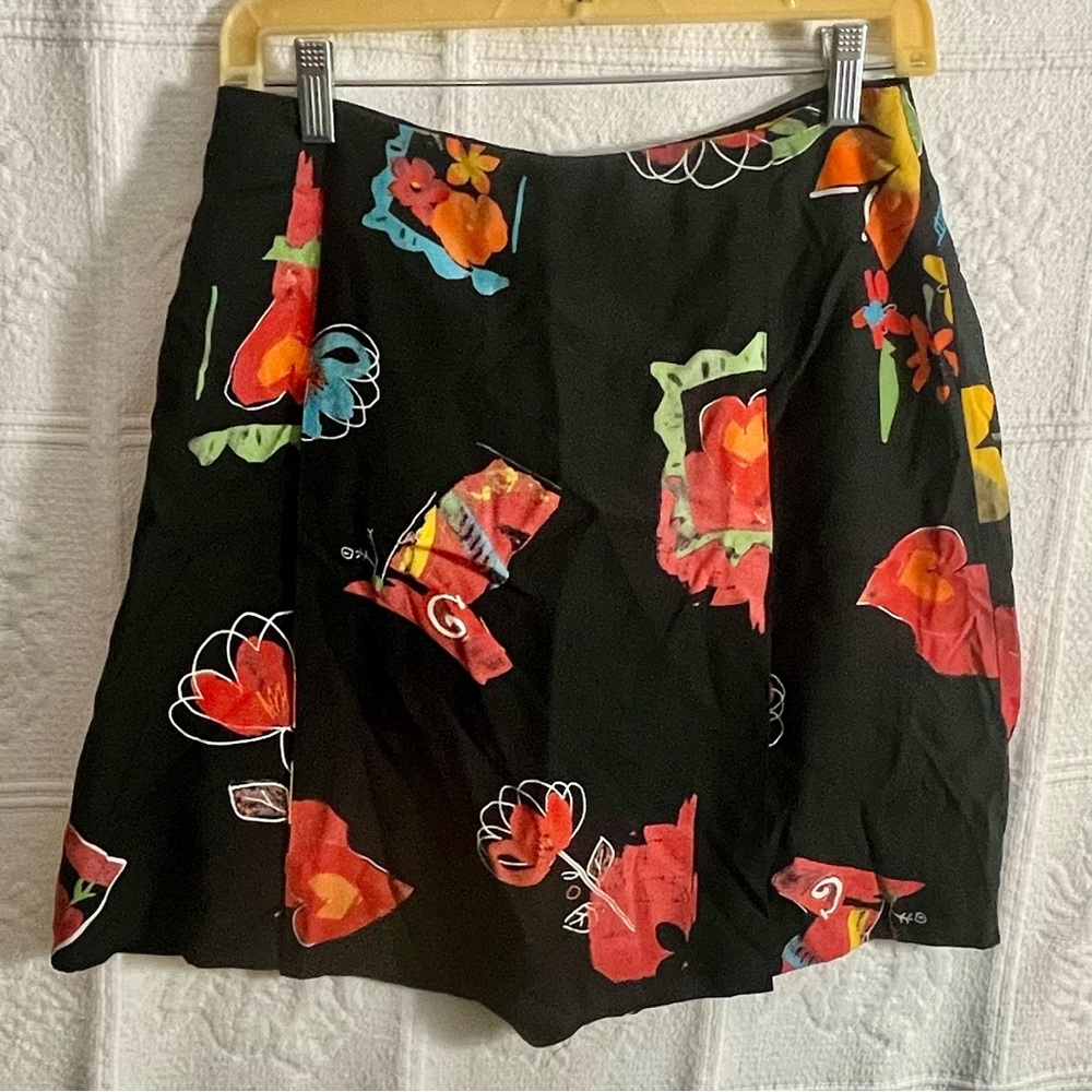 Vintage Framework Floral High Waist Women's Rayon Shorts Size 8